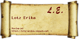 Lotz Erika névjegykártya